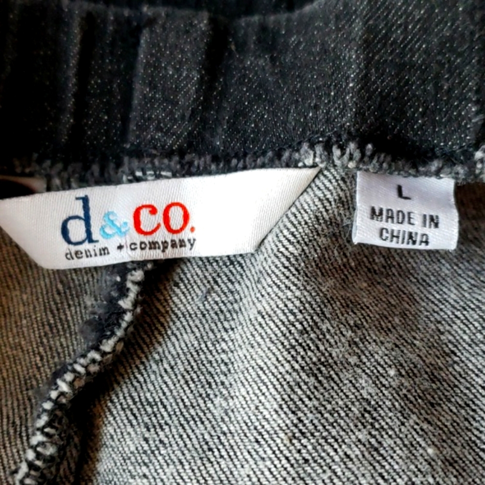 DENIM&CO Regular Hollywood Waist Straight Leg Black Denim Jeans - Large - Picture 2 of 13